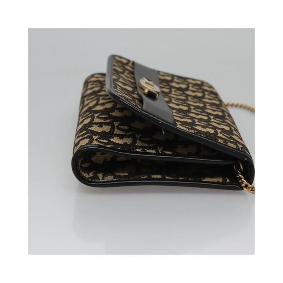 Pre Loved Dior Canvas Shoulder Bag Chain Strap Unisex Beige - Picture 4 of 8